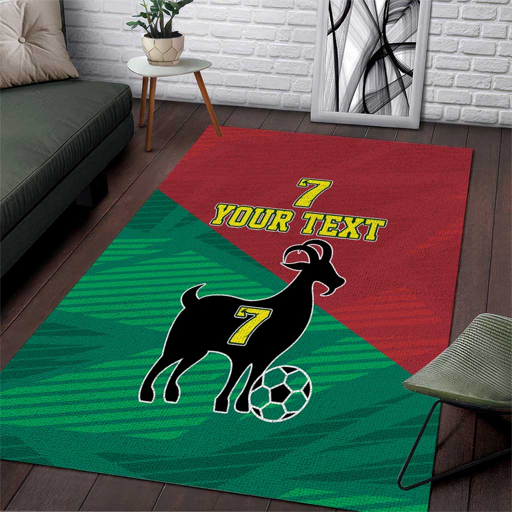 Personalized Portugal 7 Goat Area Rug Greatest Of All Time Red Green Vintage