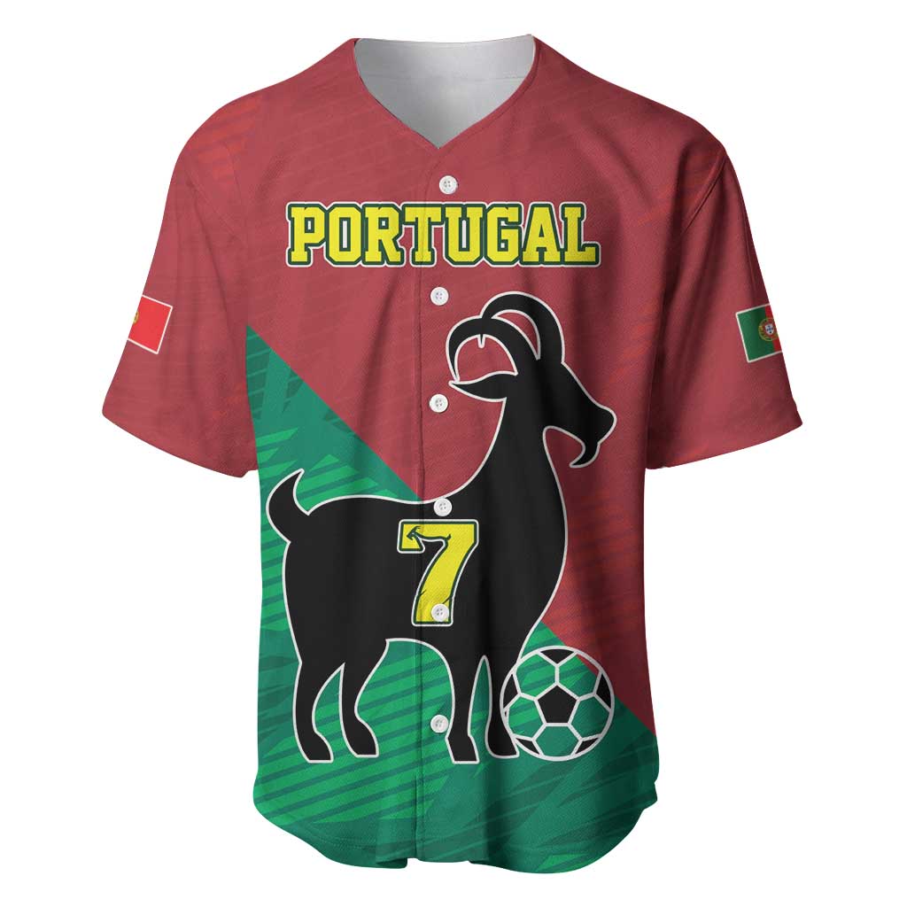 Personalized Portugal 7 Goat Baseball Jersey Greatest Of All Time Red Green Vintage