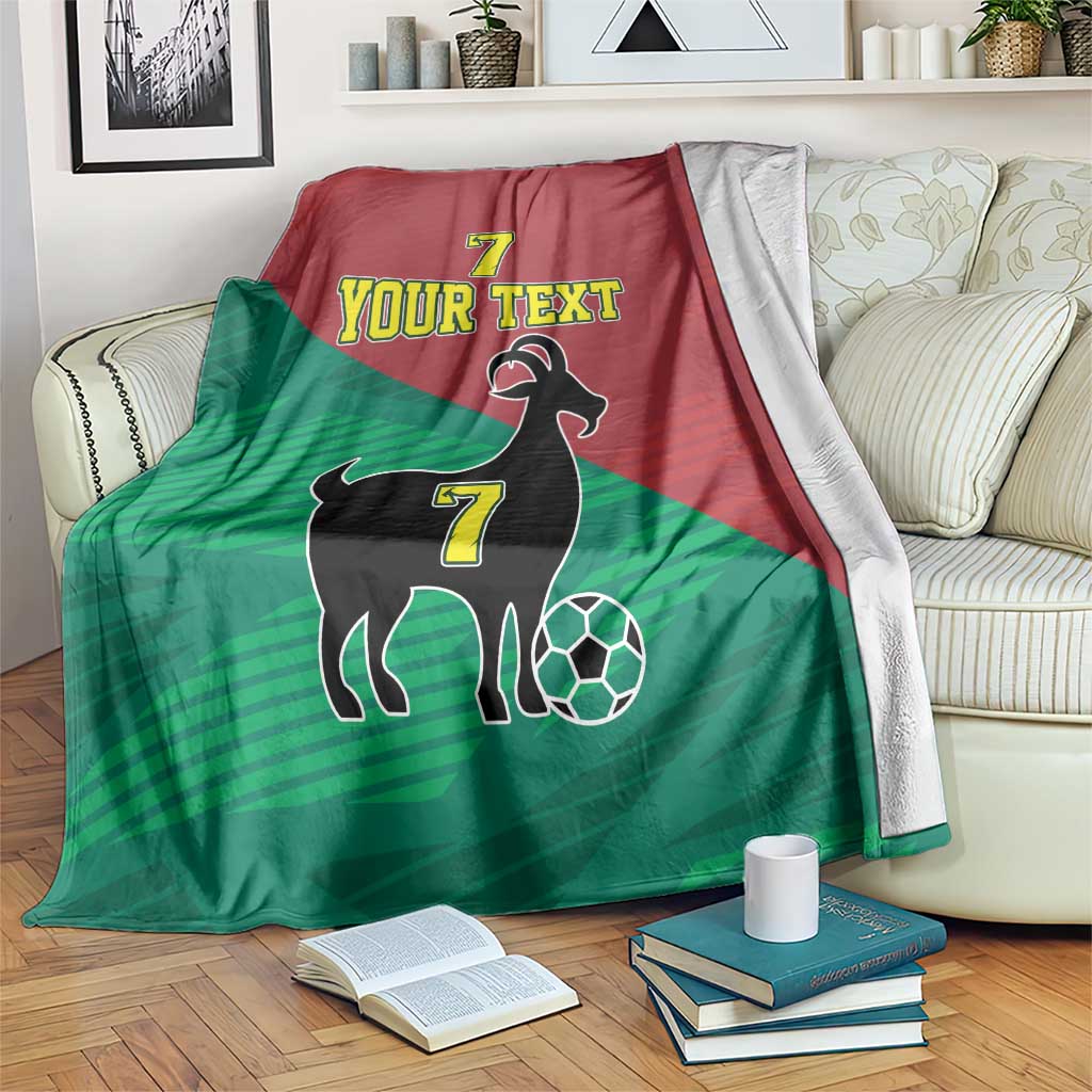 Personalized Portugal 7 Goat Blanket Greatest Of All Time Red Green Vintage