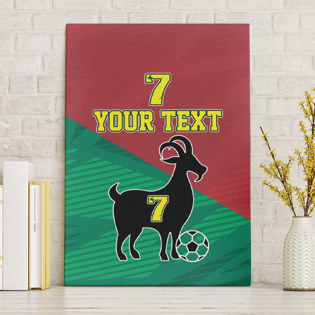 Personalized Portugal 7 Goat Canvas Wall Art Greatest Of All Time Red Green Vintage