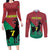 Personalized Portugal 7 Goat Couples Matching Long Sleeve Bodycon Dress and Long Sleeve Button Shirt Greatest Of All Time Red Green Vintage