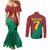 Personalized Portugal 7 Goat Couples Matching Mermaid Dress and Long Sleeve Button Shirt Greatest Of All Time Red Green Vintage