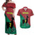 Personalized Portugal 7 Goat Couples Matching Off Shoulder Maxi Dress and Hawaiian Shirt Greatest Of All Time Red Green Vintage