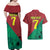 Personalized Portugal 7 Goat Couples Matching Off Shoulder Maxi Dress and Hawaiian Shirt Greatest Of All Time Red Green Vintage