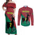 Personalized Portugal 7 Goat Couples Matching Off Shoulder Maxi Dress and Long Sleeve Button Shirt Greatest Of All Time Red Green Vintage