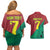 Personalized Portugal 7 Goat Couples Matching Off Shoulder Short Dress and Hawaiian Shirt Greatest Of All Time Red Green Vintage