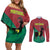 Personalized Portugal 7 Goat Couples Matching Off Shoulder Short Dress and Long Sleeve Button Shirt Greatest Of All Time Red Green Vintage