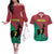 Personalized Portugal 7 Goat Couples Matching Off The Shoulder Long Sleeve Dress and Hawaiian Shirt Greatest Of All Time Red Green Vintage