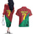 Personalized Portugal 7 Goat Couples Matching Off The Shoulder Long Sleeve Dress and Hawaiian Shirt Greatest Of All Time Red Green Vintage