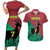 Personalized Portugal 7 Goat Couples Matching Short Sleeve Bodycon Dress and Hawaiian Shirt Greatest Of All Time Red Green Vintage