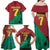 Personalized Portugal 7 Goat Family Matching Off Shoulder Maxi Dress and Hawaiian Shirt Greatest Of All Time Red Green Vintage