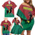 Personalized Portugal 7 Goat Family Matching Off Shoulder Short Dress and Hawaiian Shirt Greatest Of All Time Red Green Vintage