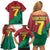 Personalized Portugal 7 Goat Family Matching Off Shoulder Short Dress and Hawaiian Shirt Greatest Of All Time Red Green Vintage