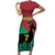 Personalized Portugal 7 Goat Family Matching Short Sleeve Bodycon Dress and Hawaiian Shirt Greatest Of All Time Red Green Vintage