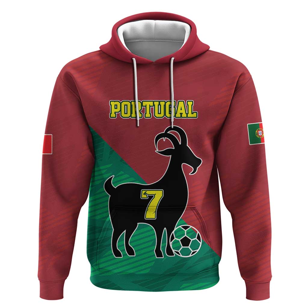 Personalized Portugal 7 Goat Hoodie Greatest Of All Time Red Green Vintage