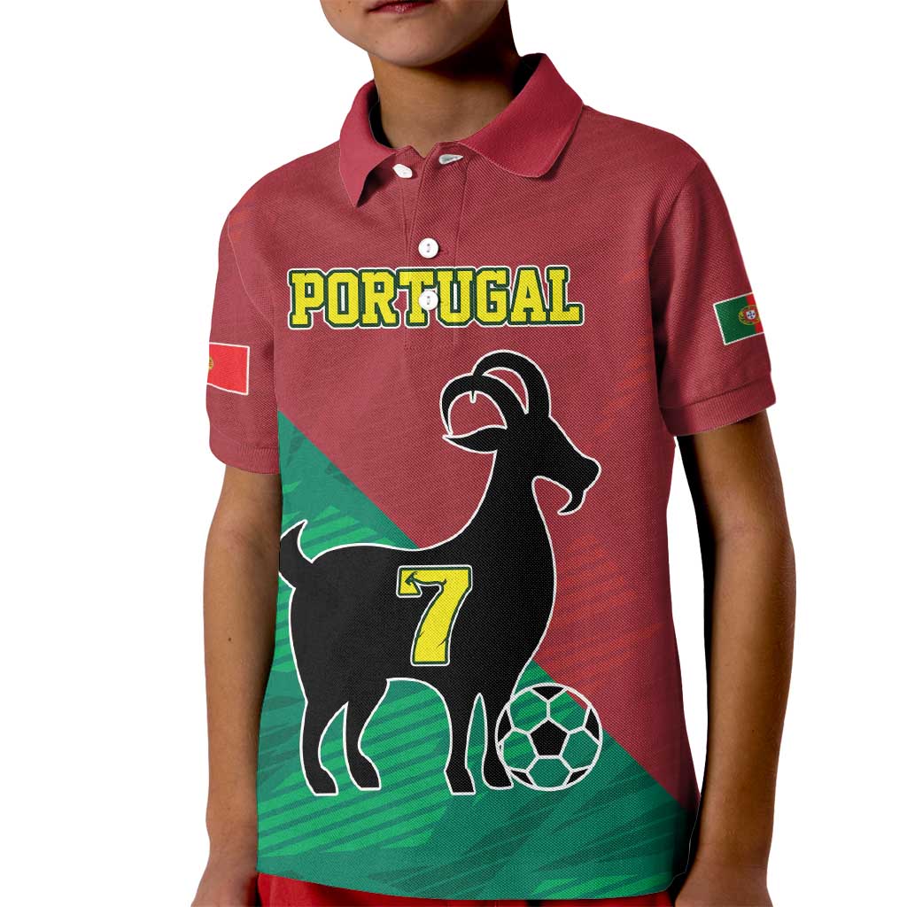 Personalized Portugal 7 Goat Kid Polo Shirt Greatest Of All Time Red Green Vintage