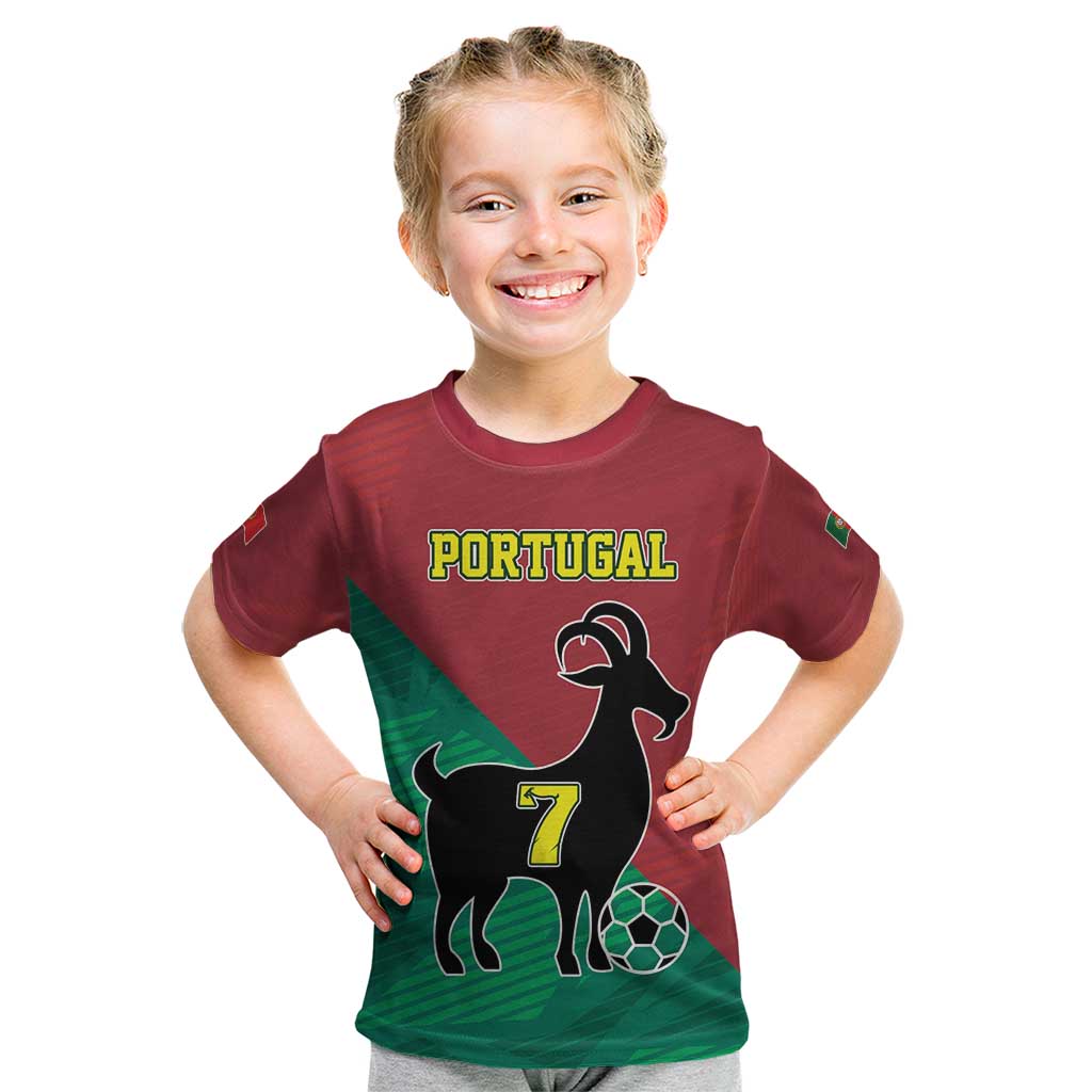 Personalized Portugal 7 Goat Kid T Shirt Greatest Of All Time Red Green Vintage