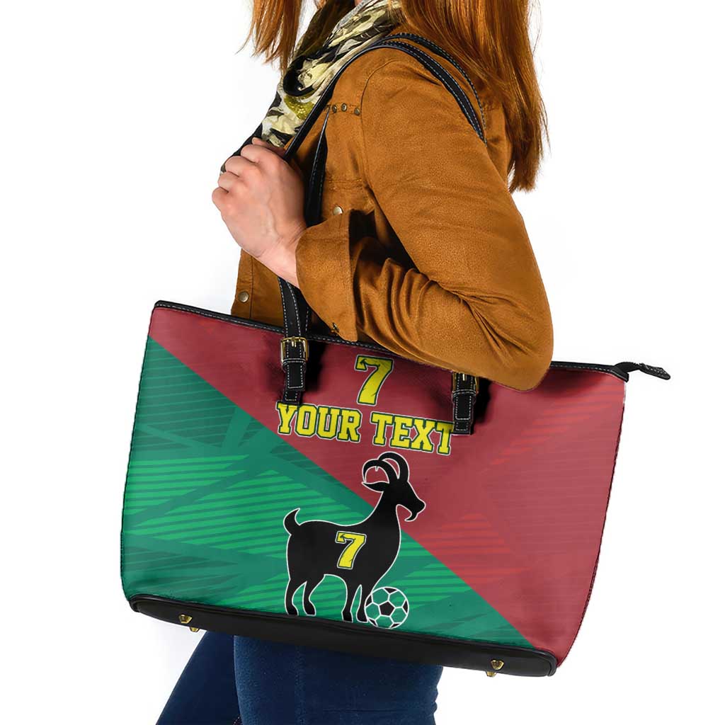 Personalized Portugal 7 Goat Leather Tote Bag Greatest Of All Time Red Green Vintage