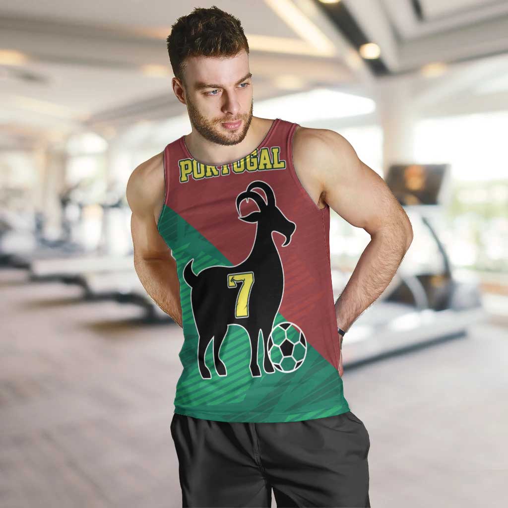 Personalized Portugal 7 Goat Men Tank Top Greatest Of All Time Red Green Vintage