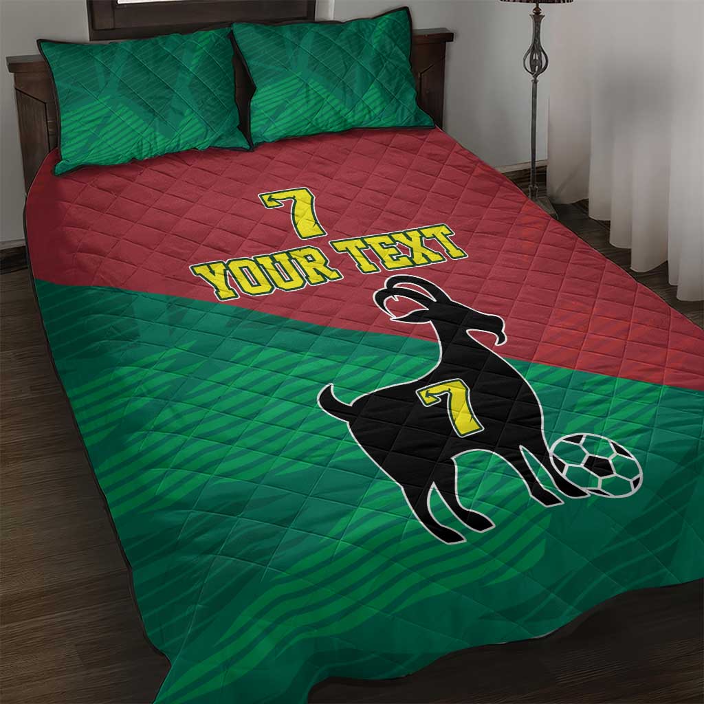 Personalized Portugal 7 Goat Quilt Bed Set Greatest Of All Time Red Green Vintage