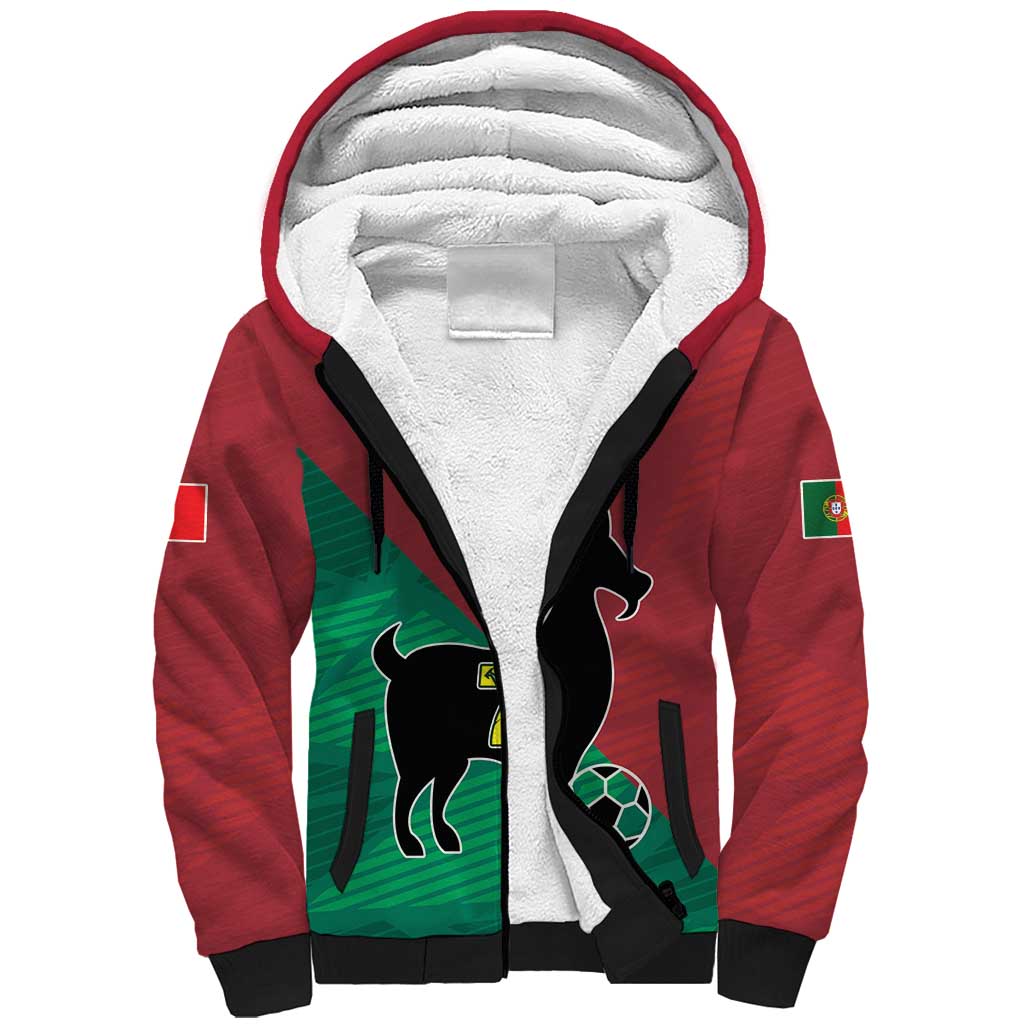 Personalized Portugal 7 Goat Sherpa Hoodie Greatest Of All Time Red Green Vintage