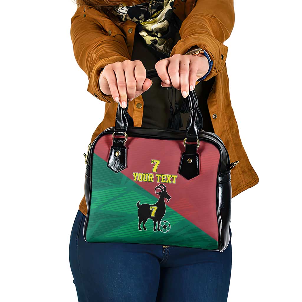 Personalized Portugal 7 Goat Shoulder Handbag Greatest Of All Time Red Green Vintage