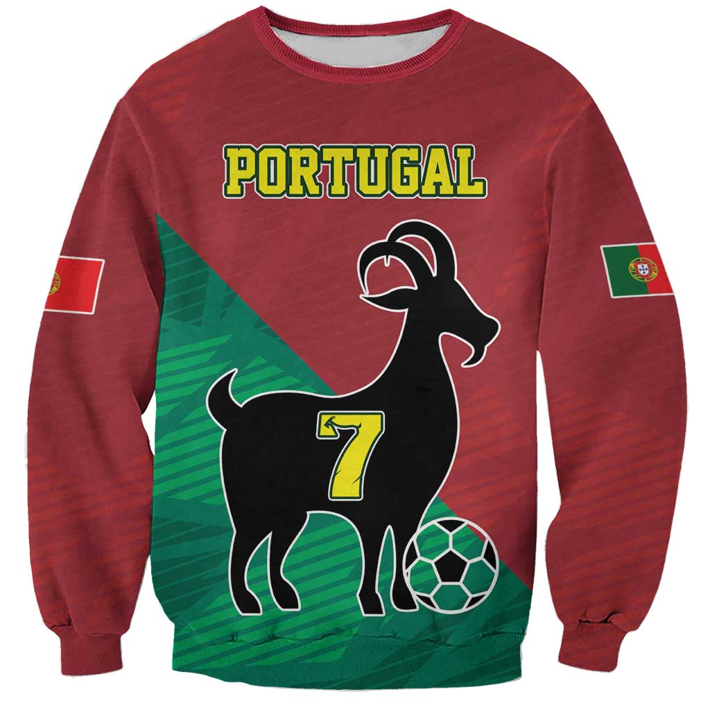 Personalized Portugal 7 Goat Sweatshirt Greatest Of All Time Red Green Vintage