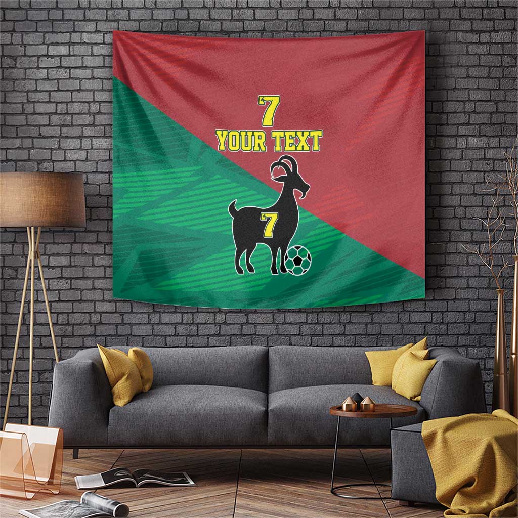 Personalized Portugal 7 Goat Tapestry Greatest Of All Time Red Green Vintage