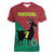 Personalized Portugal 7 Goat Women V-Neck T-Shirt Greatest Of All Time Red Green Vintage