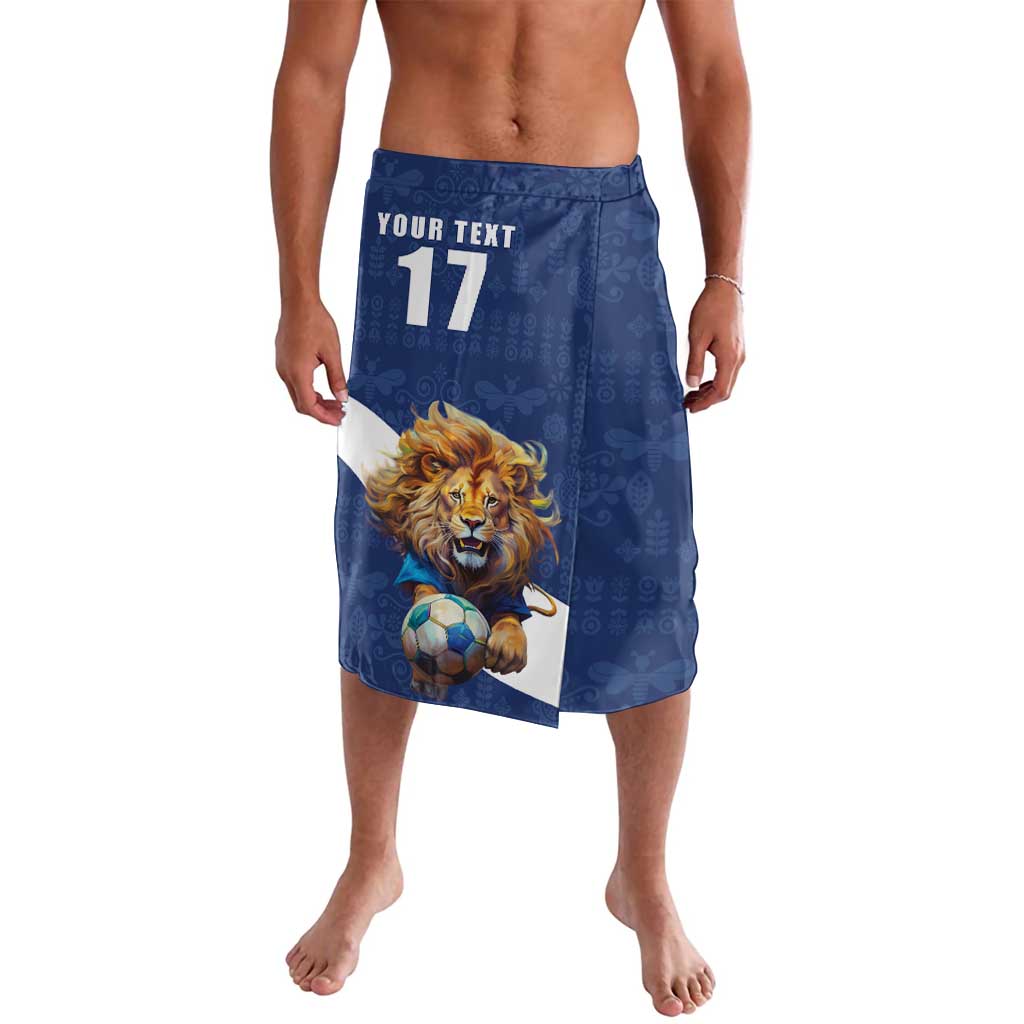 Custom Finland Football Lion Mascot Lavalava Huuhkajat with Finnish Folk Paterns