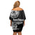 Finland Vikings Culture Family Matching Off Shoulder Short Dress and Hawaiian Shirt Suomi Viking Ships