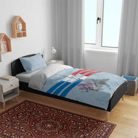 Personalized Fance Le 14 Juillet Bedding Set Eiffel Tower with Iris Flower