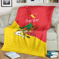 Personalized Italy Sicily Blanket Sicilia Gorgoneion with Triskeles