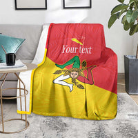 Personalized Italy Sicily Blanket Sicilia Gorgoneion with Triskeles