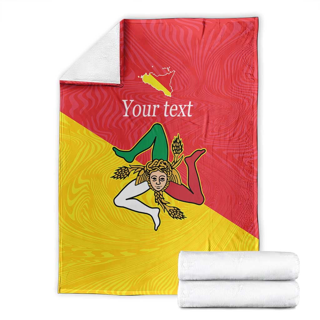 Personalized Italy Sicily Blanket Sicilia Gorgoneion with Triskeles