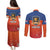 Netherlands Football Couples Matching Puletasi and Long Sleeve Button Shirt Oranje Lion Go Champion