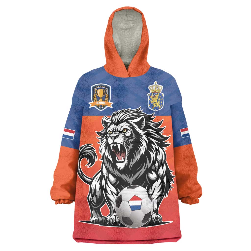 Netherlands Football Wearable Blanket Hoodie Oranje Lion Go Champion