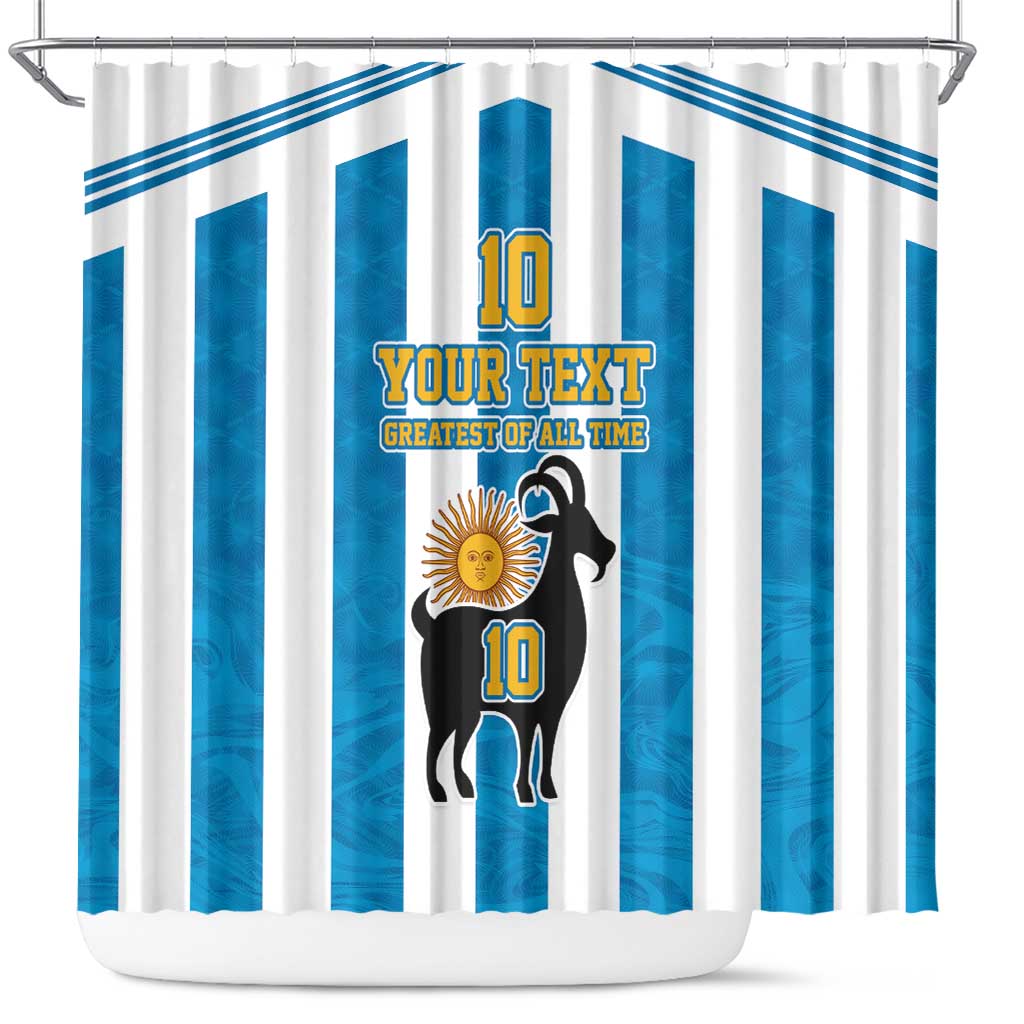 Personalized Argentina 10 Goat Shower Curtain Greatest Of All Time Sporty Style