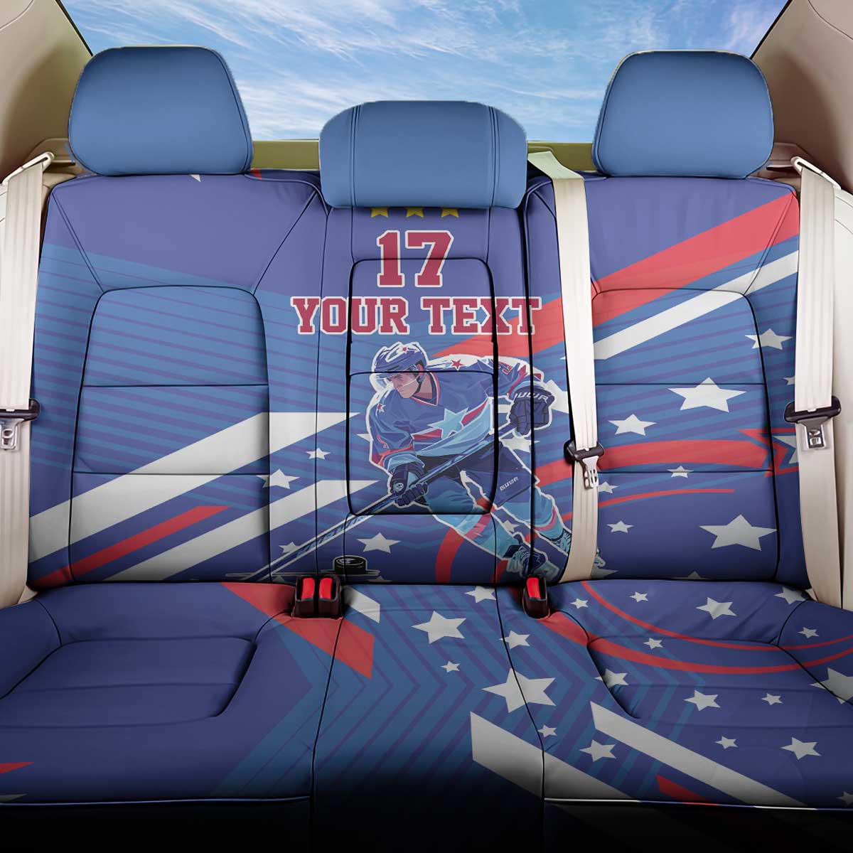 Custom United States Ice Hockey Back Car Seat Cover USA Go Champions Sporty Style