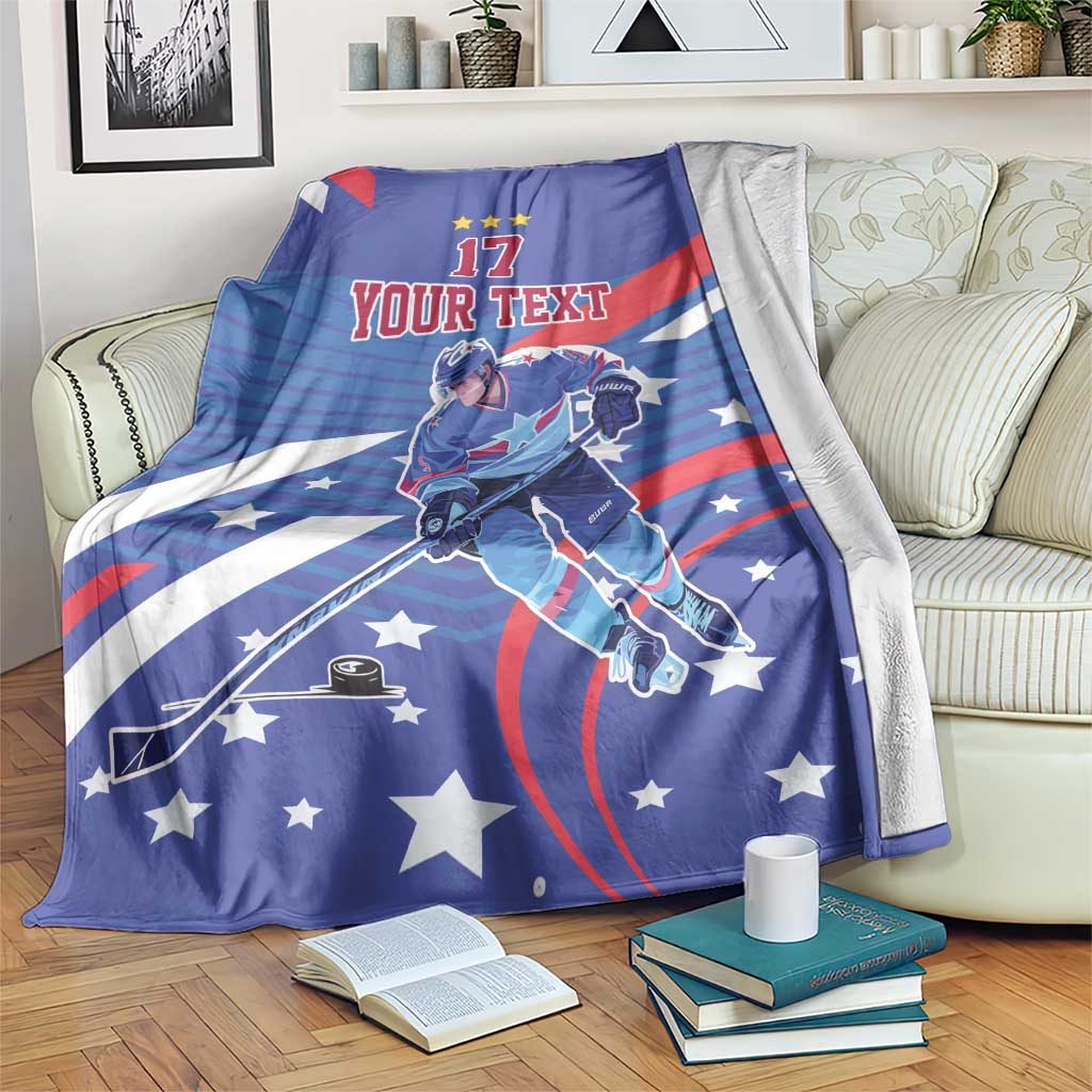 Custom United States Ice Hockey Blanket USA Go Champions Sporty Style