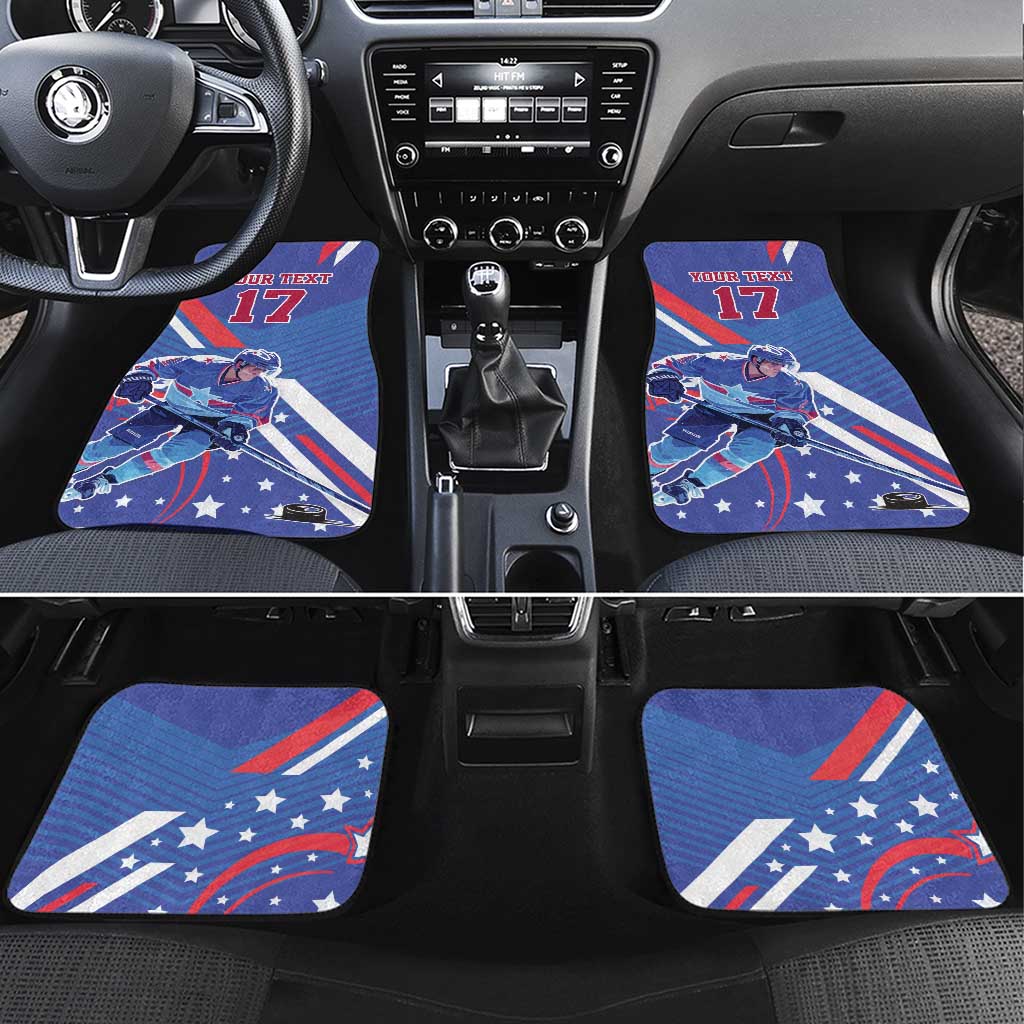 Custom United States Ice Hockey Car Mats USA Go Champions Sporty Style