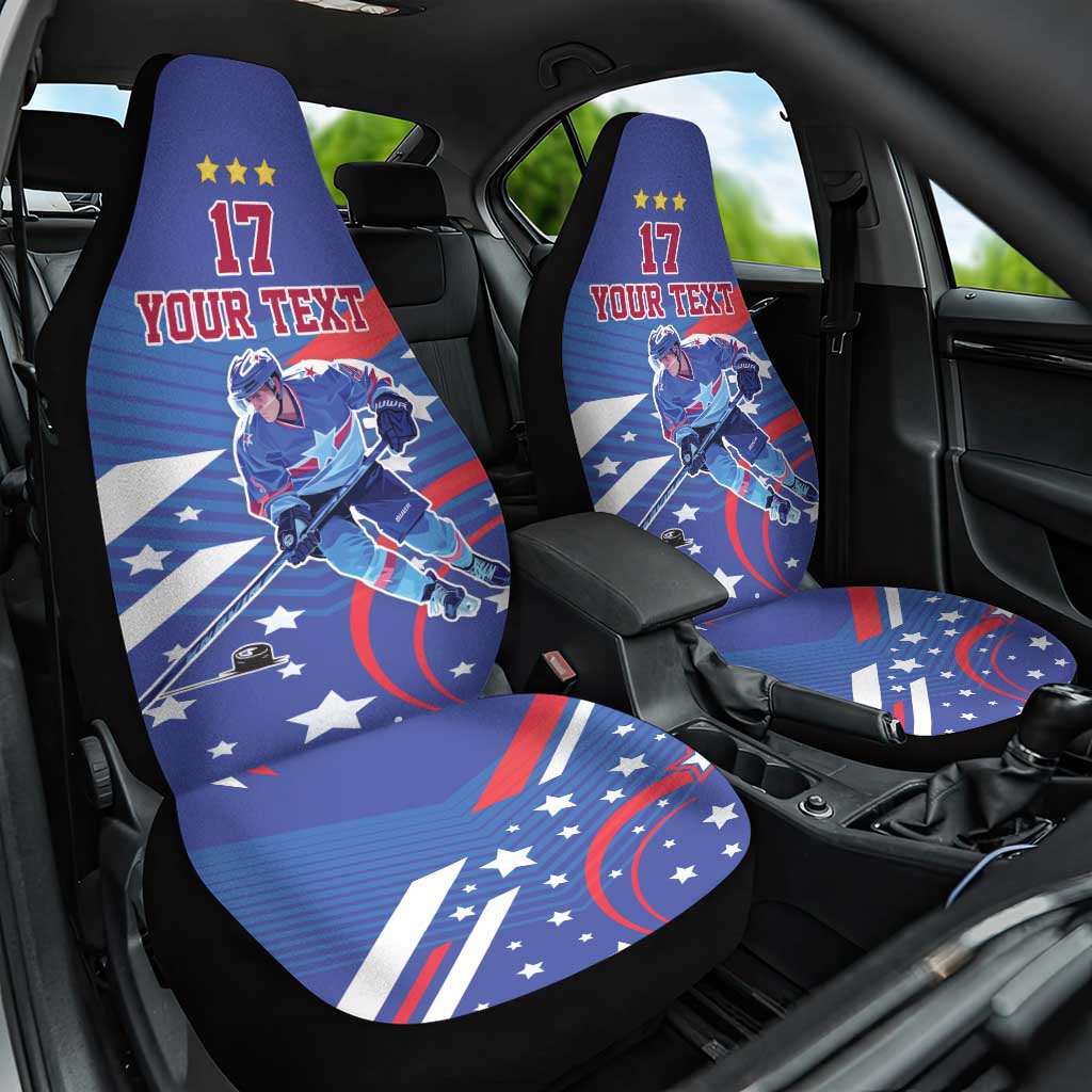 Custom United States Ice Hockey Car Seat Cover USA Go Champions Sporty Style