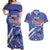 Custom United States Ice Hockey Couples Matching Off Shoulder Maxi Dress and Hawaiian Shirt USA Go Champions Sporty Style