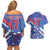 Custom United States Ice Hockey Couples Matching Off Shoulder Short Dress and Hawaiian Shirt USA Go Champions Sporty Style