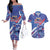 Custom United States Ice Hockey Couples Matching Off The Shoulder Long Sleeve Dress and Hawaiian Shirt USA Go Champions Sporty Style