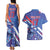 Custom United States Ice Hockey Couples Matching Tank Maxi Dress and Hawaiian Shirt USA Go Champions Sporty Style