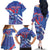 Custom United States Ice Hockey Family Matching Off The Shoulder Long Sleeve Dress and Hawaiian Shirt USA Go Champions Sporty Style