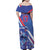 Custom United States Ice Hockey Family Matching Off Shoulder Maxi Dress and Hawaiian Shirt USA Go Champions Sporty Style