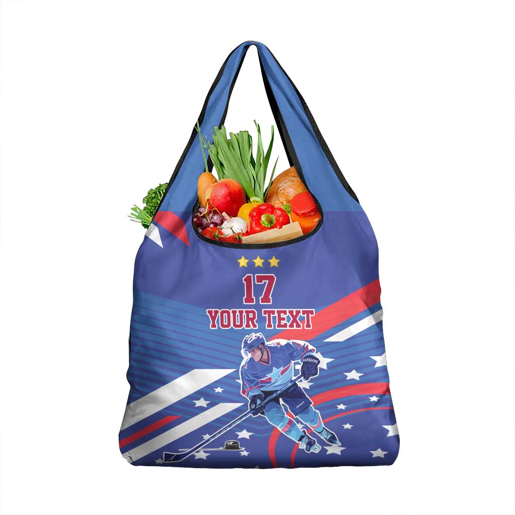 Custom United States Ice Hockey Grocery Bag USA Go Champions Sporty Style