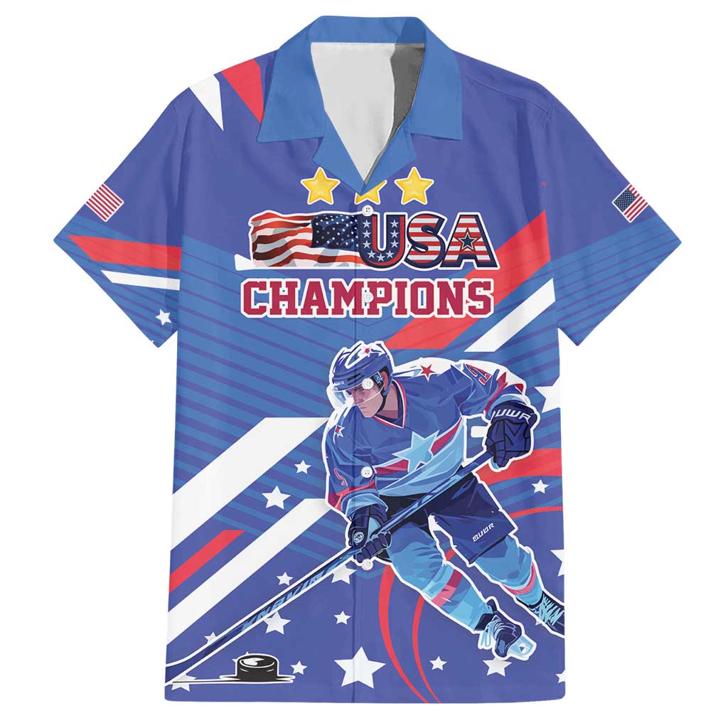 Custom United States Ice Hockey Hawaiian Shirt USA Go Champions Sporty Style